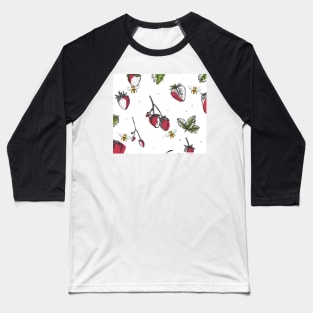 Summer Strawberries and Honey Bees Baseball T-Shirt